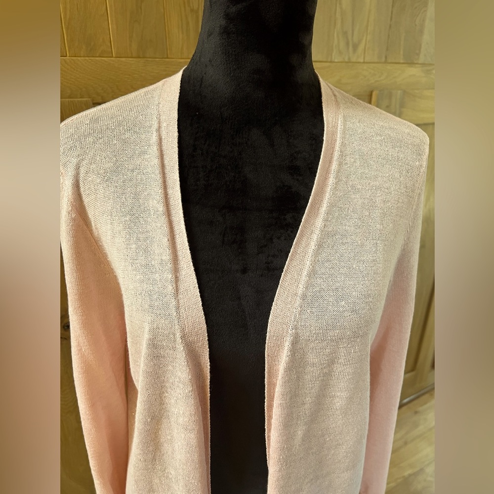 Halogen Summer Cardigan, soft pink, linen blend - Picture 3 of 10
